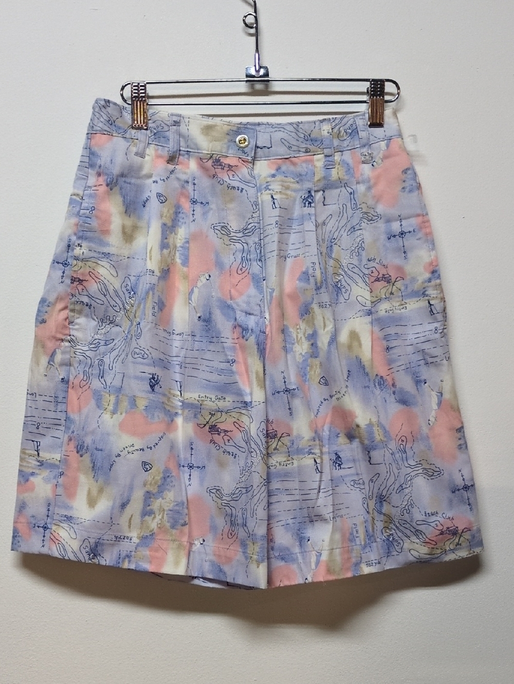 Vintage 80s Deadstock Pastel Golf Course Shorts, Size S